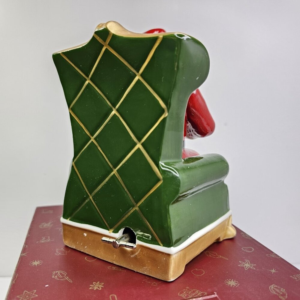 Villeroy & Boch Christmas Santa On Armchair Rare Music Box 14-8327-6636 - Picture 4 of 11